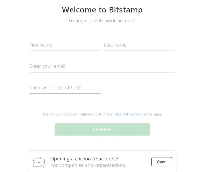 Đăng ký Bitstamp
