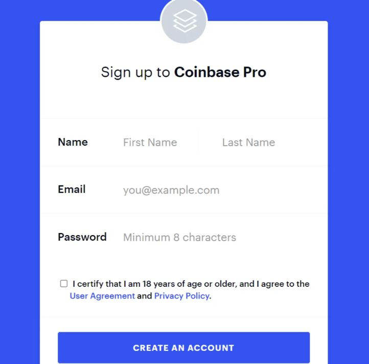 trang web chính thức của Coinbase Pro & Đăng ký